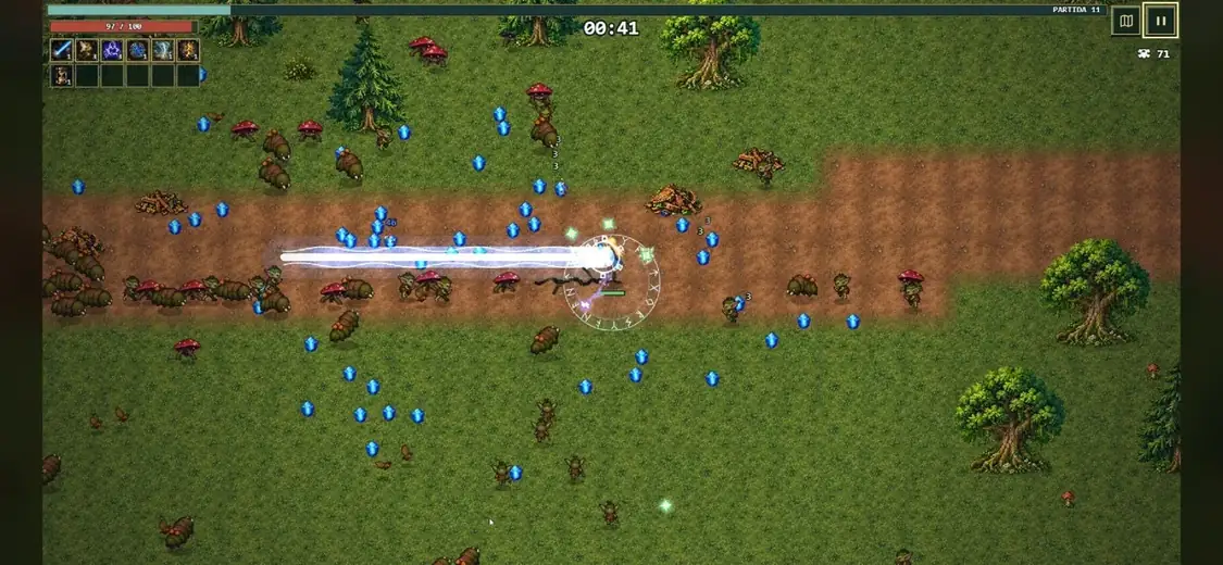 Combate con hechizos automáticos contra decenas de enemigos en Arcane Survivor